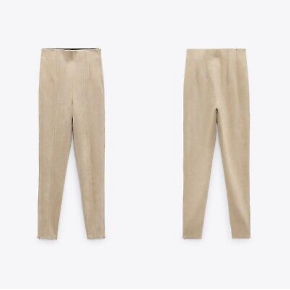 NWT Zara Faux Suede Leggings - Picture 4 of 5